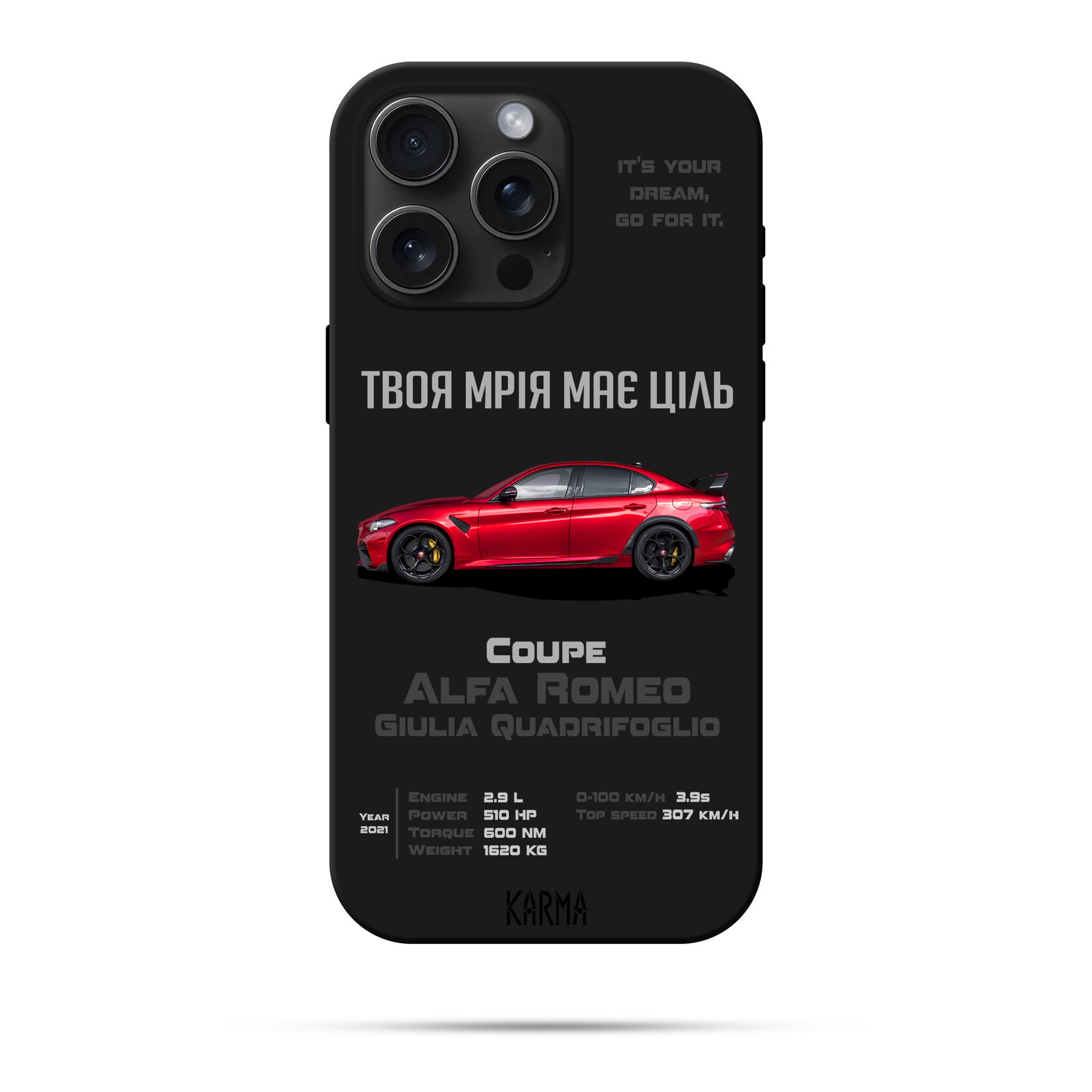 Чохол для iPhone DREAM CAR Alfa Romeo Giulia Quadrifoglio 2021