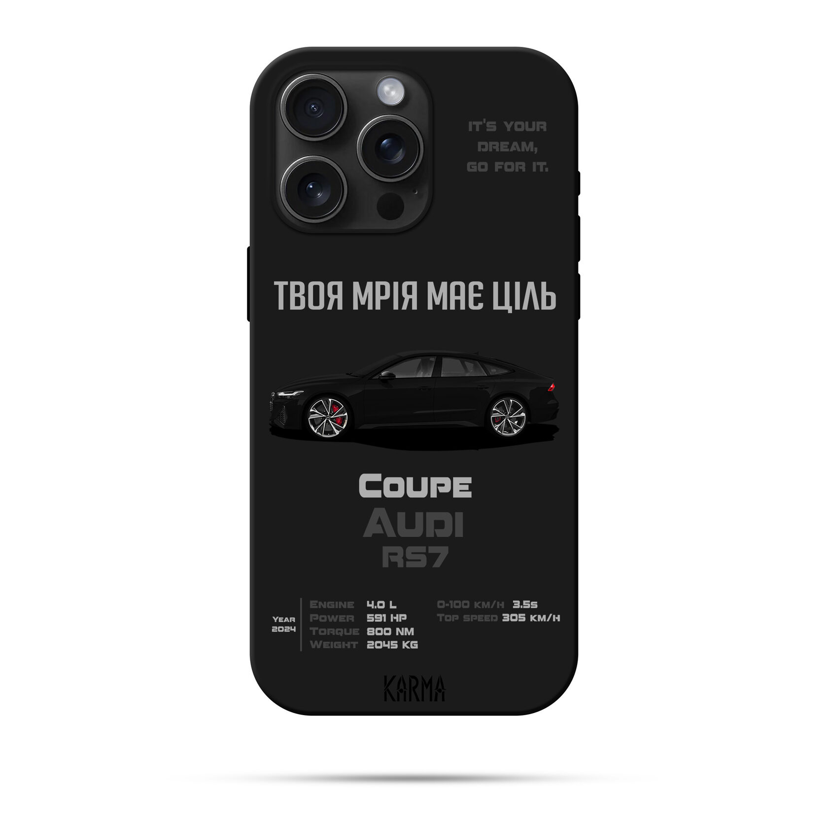 Чохол для iPhone DREAM CAR Audi RS7 2024 ЧОРНА