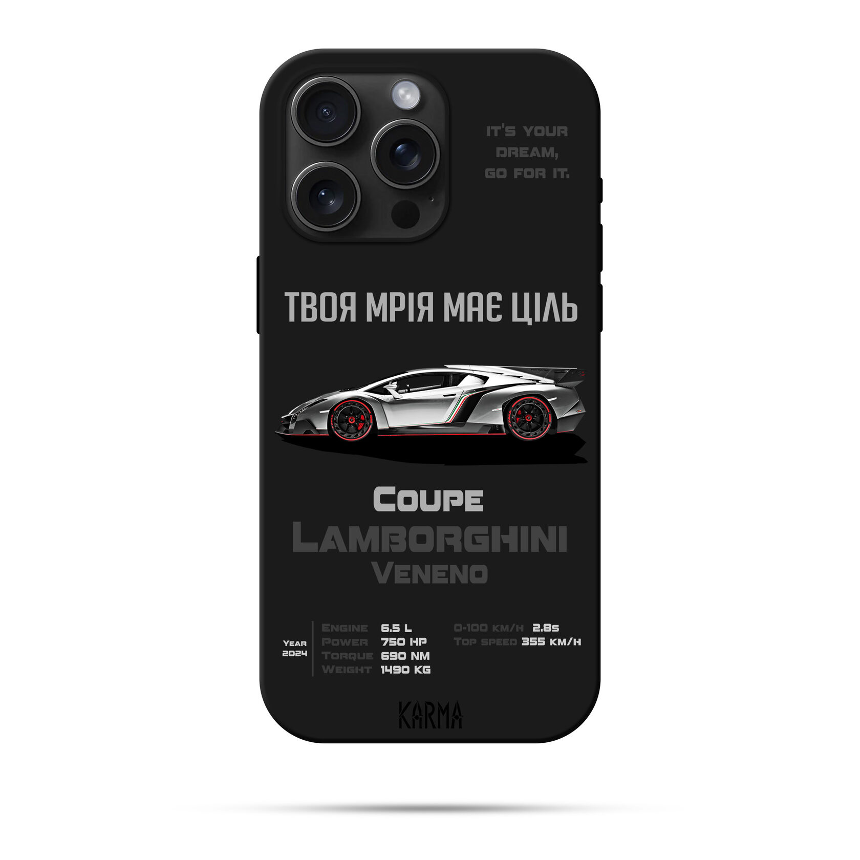 Чохол для iPhone DREAM CAR Lamborghini Veneno 2024