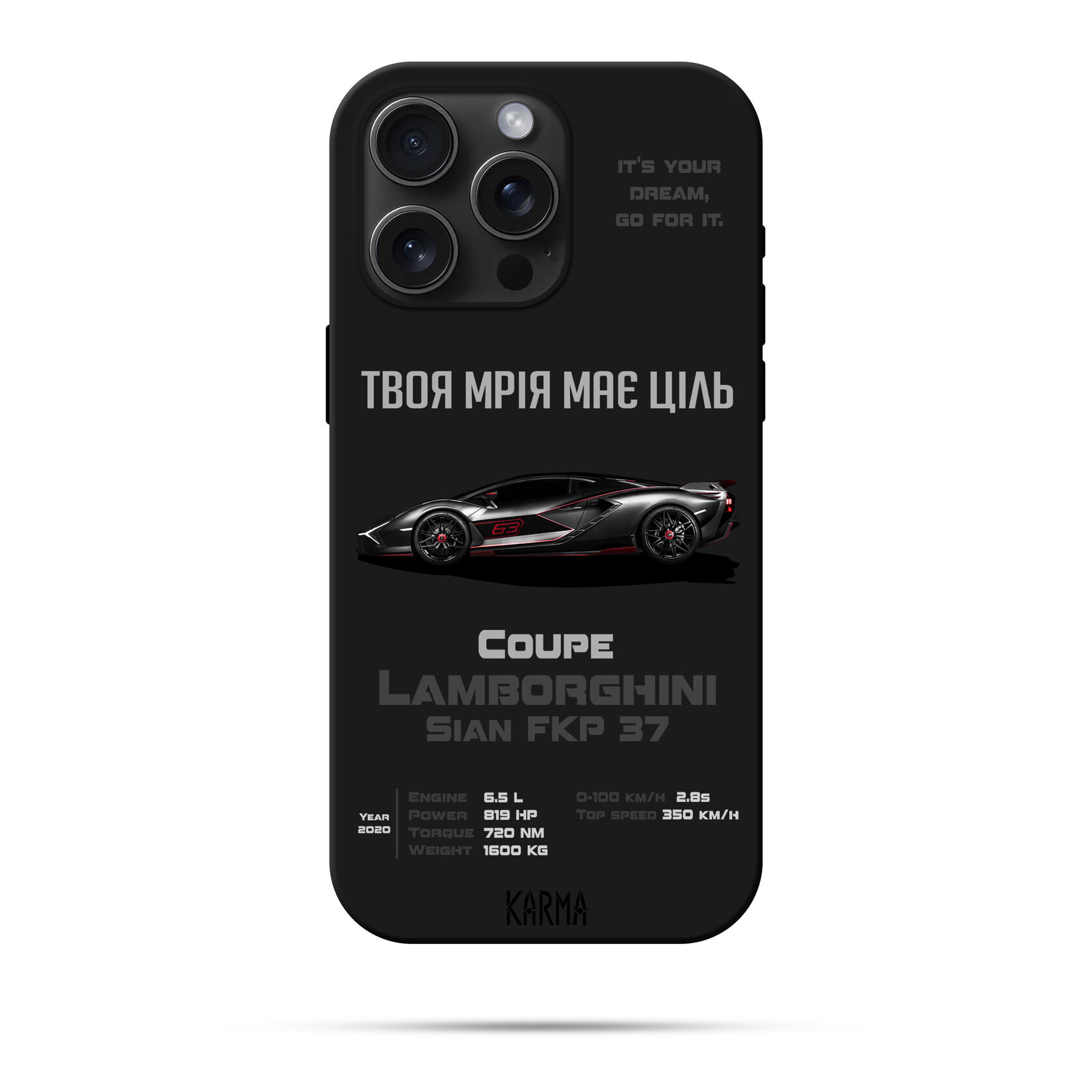 Чохол для iPhone DREAM CAR Lamborghini Sian FKP 37 2020