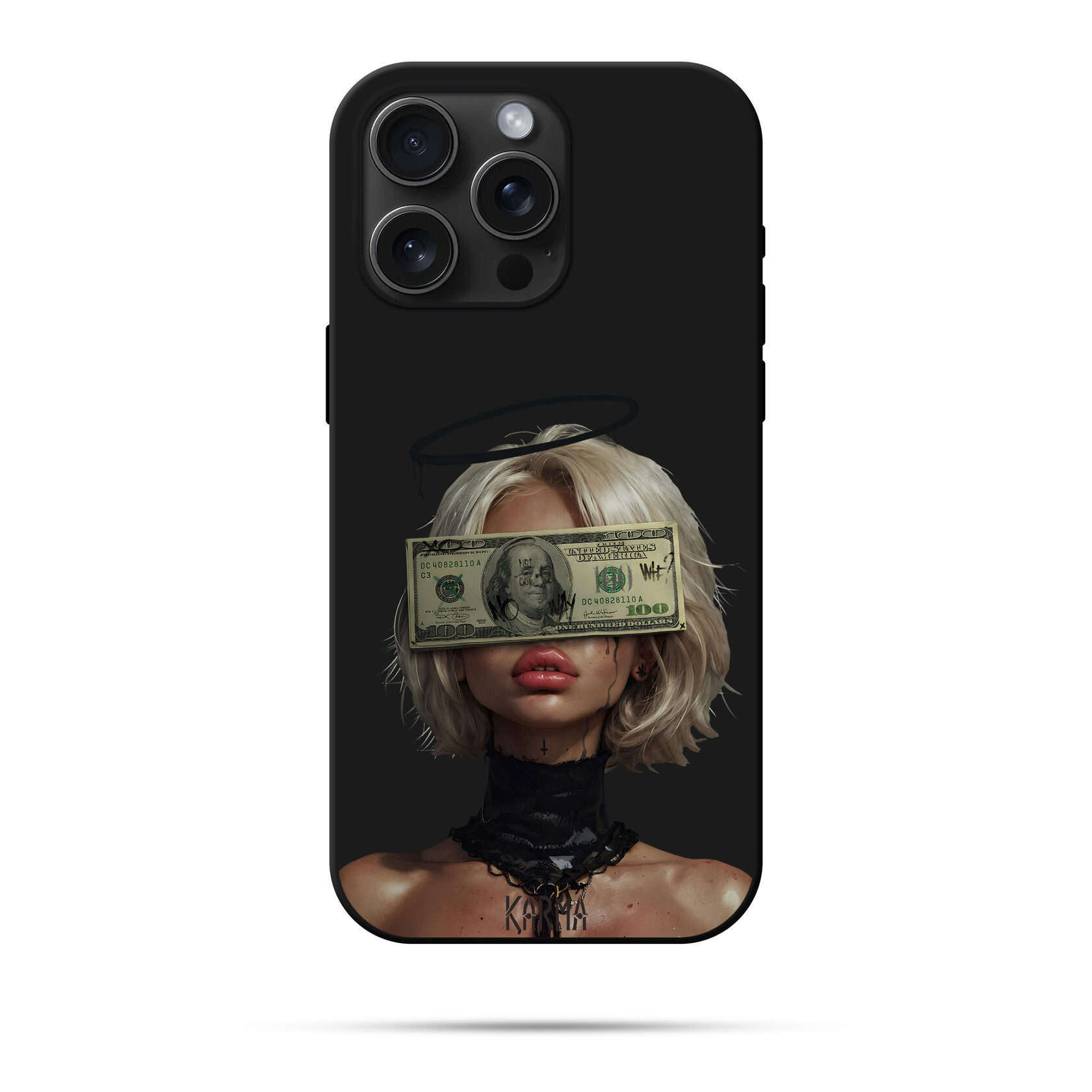 Чохол для iPhone ангел з закритими грошима очима